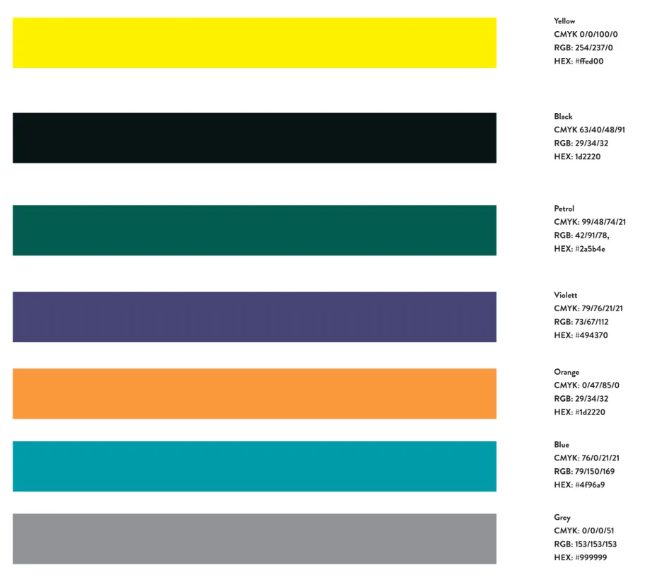 The client's initial color palette for AYC26