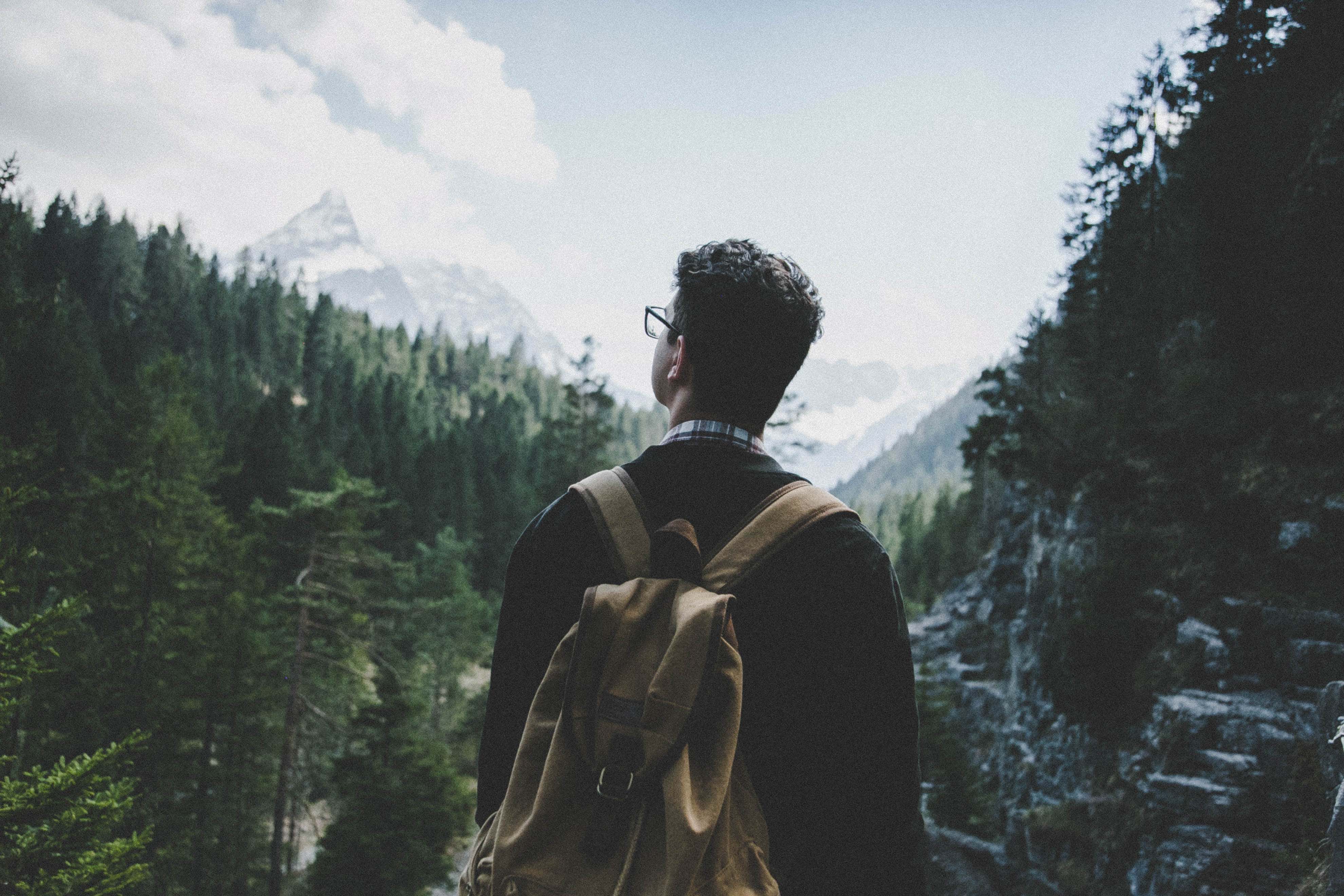 Man with a backpack